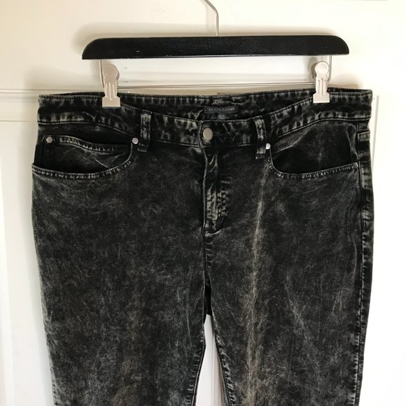 Eileen Fisher Womens Velour Skinny Pants Off-Black - Picture 2 of 6